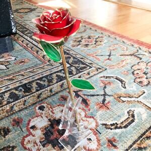 NICEAO 24k Gold Red Rose Figurine Valentine's Day Gift